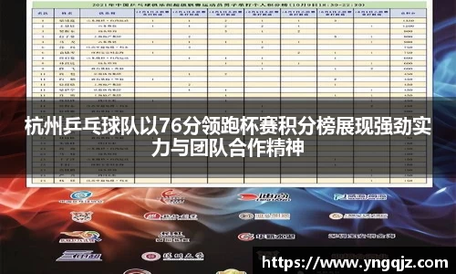 杭州乒乓球队以76分领跑杯赛积分榜展现强劲实力与团队合作精神